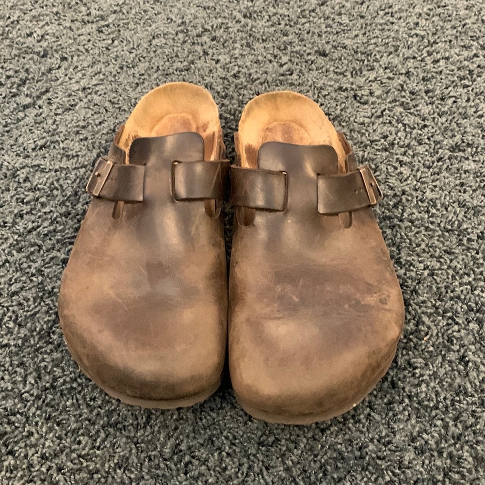 Birkenstock Boston Clog brown leather, size 10.5